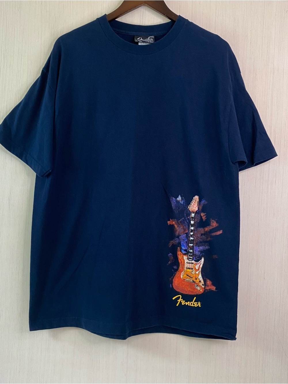 Fender The Collection by DaVinci Shirt Sleeve Men’s Navy Graphic Guitar Tee XL